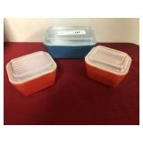 (3) Pyrex Vintage Refrigerator Dishes with Lids