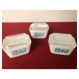 (3) Pyrex Vintage Refrigerator Dishes