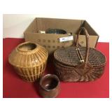 Box Lot- Silver Plated Napkin Rings, Baskets, Etc.