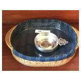 Longaberger Wooden Serving Tray and Porringer
