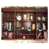 Collectible and Books on Shelf Unit