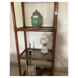 Green Glazed Pottery Jar, Painted Table Lamp, Etc
