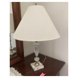 Pair of Marble Based and Glass Table Lamps