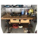 Industrial Butcher Block Workbench and Vice