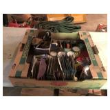 Box Lot- Sandpaper, Paint Brushes, Hardware