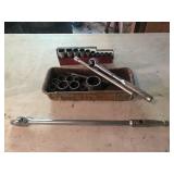 1/2" and 3/4" Sockets, Breaker Bar, Ratchet, Etc.