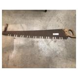 Antique 2 Man Saw with Exaggerated Teeth
