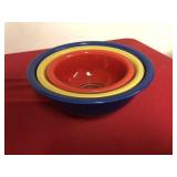 Nest of 3 Colored Glass Mixing Bowls