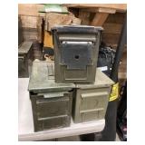 (3) Metal Military Ammo Cans
