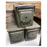 (3) Metal Military Ammo Cans