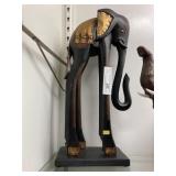 Large Contemporary Wood Carved Elephant