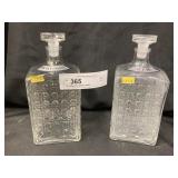 (2) Glass Decanter Bottles