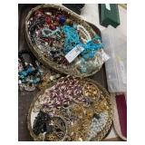 (2) Bureau Trays & Costume Jewelry