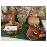 Cont. Carnival Glass, Satin Glass Bureau Box,