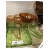 Green Depression & Marigold Carnival Glass