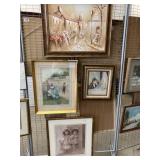 (4) Lithographs & Oil on Canvas