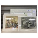 Signed Watercolor & 2 Prints