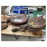 (2) Vtg. Wooden Pulleys