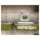 (3) Pyrex Covered Serving Dishes
