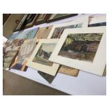 AF Hermansader Oil on Boards, Pencil Sketches,