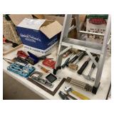 Step Ladder, Hard Hats, Sockets, Pipe Cutter,