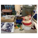Milk Can, Flags, Stool, Table Light,