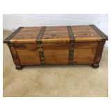 Early Strap Decorated Cedar Chest