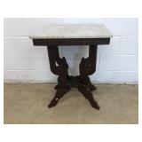 Victorian Walnut Marble Top Parlor Table