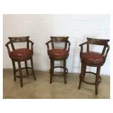 Custom Leather Swivel Stools