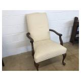 Queen Anne Style Upholstered Arm Chair