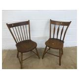 (2) Plank Seat Side Chairs