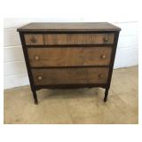 Early Wooden 3-Drawer Chest