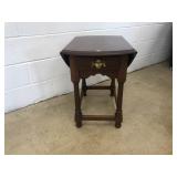 Modern Drop Leaf Mahogany End Table