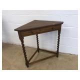 Modern Corner Oak 1-Drawer Stand