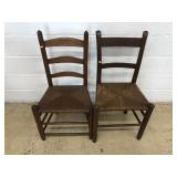 Antique Rush Seat Side Chairs