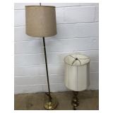 Brass Floor Lamp and Table Lamp