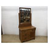 Oak Bureau with Mirror