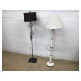 Metal Copper Tone Floor Lamp & Table Lamp
