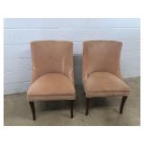 (2) Peach Colored Upholstered Side Chairs