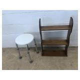 Wooden Knick Knack Shelf & Shower Stool