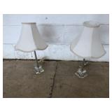 (2) Glass Bedroom Lamps