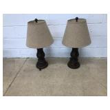 (2) Wooden Table Lamps