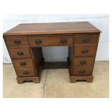 Wooden Double Pedestal Vtg. Desk
