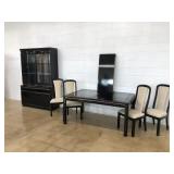 Modern Black Lacquered 6Pc. Dining Room Suite