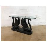 Swan Supported Glass top Sofa Table