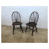 (2) Mahogany Windsor Side Chairs