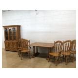 8 Pc. Modern Oak Dining Room Suite