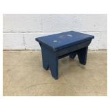 Blue Painted Foot Stool