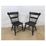 (2) Paint Decorated Plant Seat Chairs