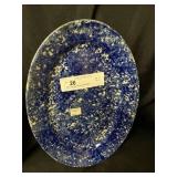 Blue Sponge Decorated Platter